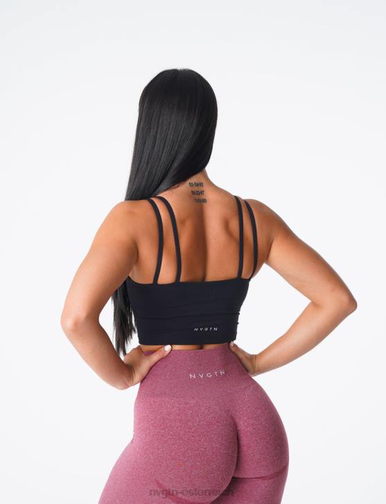 Fitness Frauen NVGTN 6J66105 Schwarz Poise-BH-Oberteil