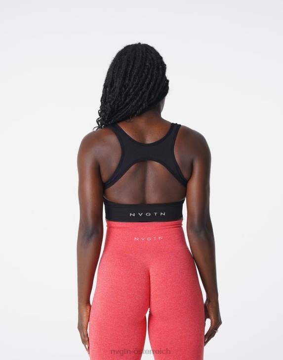Fitness Frauen NVGTN 6J66107 Schwarz Nahtloser Eclipse-BH