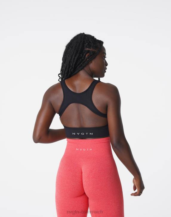 Fitness Frauen NVGTN 6J66107 Schwarz Nahtloser Eclipse-BH