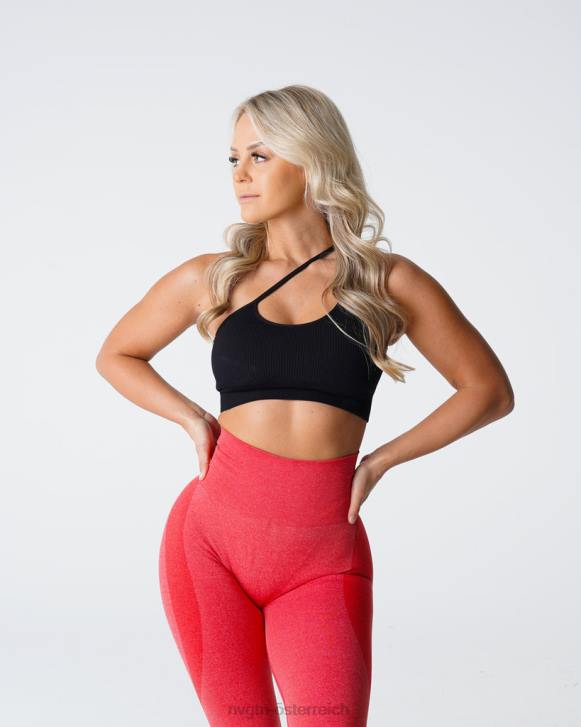 Fitness Frauen NVGTN 6J66124 Schwarz Stromlinienförmiger, nahtloser BH