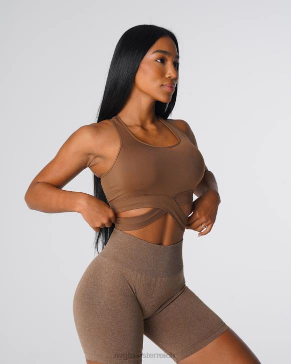 Fitness Frauen NVGTN 6J66139 Mokka Nahtloses BH-Oberteil formen