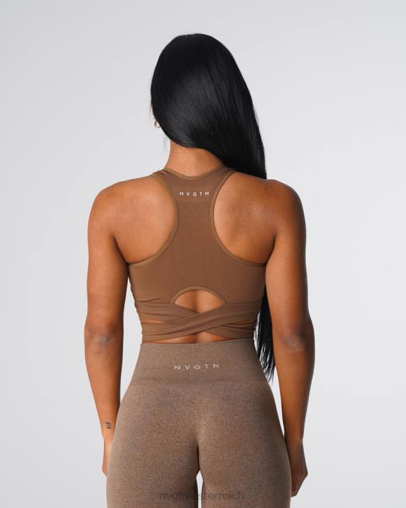 Fitness Frauen NVGTN 6J66139 Mokka Nahtloses BH-Oberteil formen