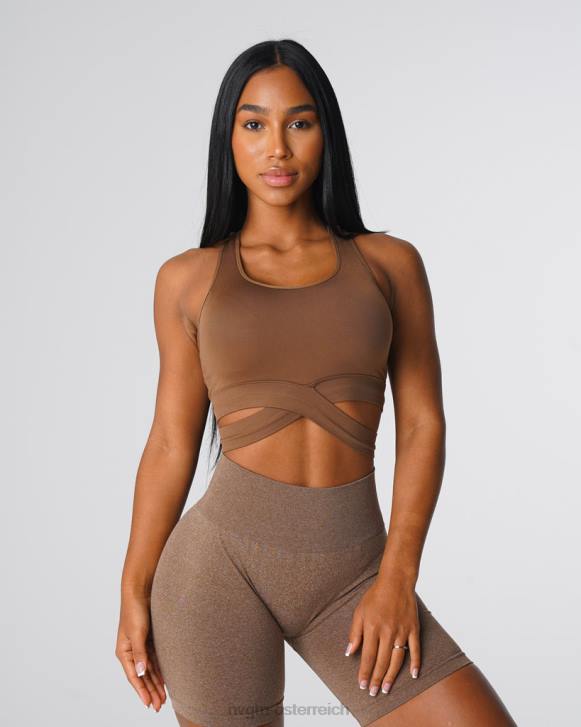 Fitness Frauen NVGTN 6J66139 Mokka Nahtloses BH-Oberteil formen