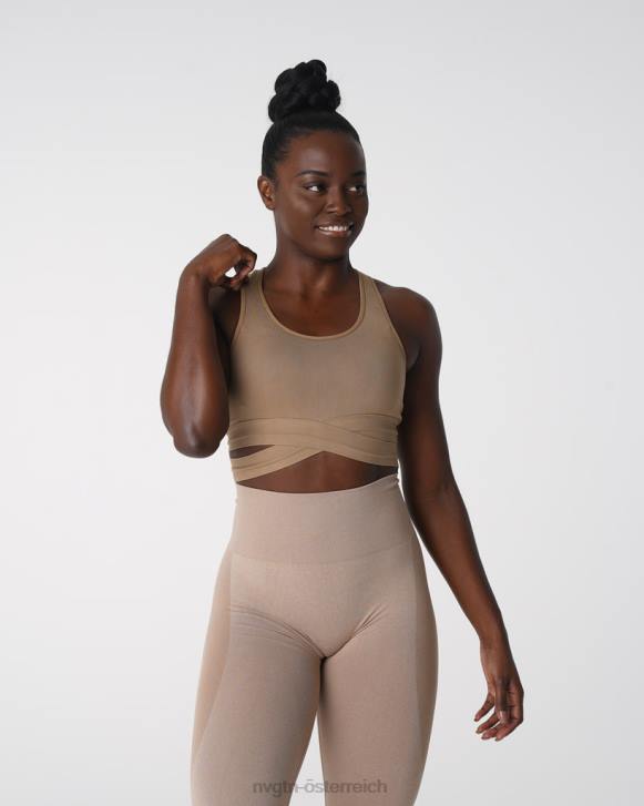 Fitness Frauen NVGTN 6J66145 Beige Nahtloses BH-Oberteil formen