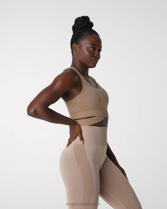 Fitness Frauen NVGTN 6J66145 Beige Nahtloses BH-Oberteil formen