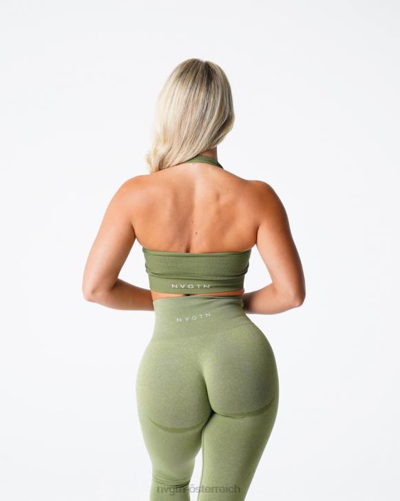 Fitness Frauen NVGTN 6J66148 Wiese Grenzenloser, gerippter, nahtloser Neckholder-BH