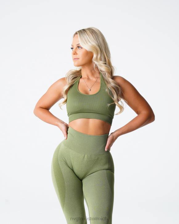 Fitness Frauen NVGTN 6J66148 Wiese Grenzenloser, gerippter, nahtloser Neckholder-BH