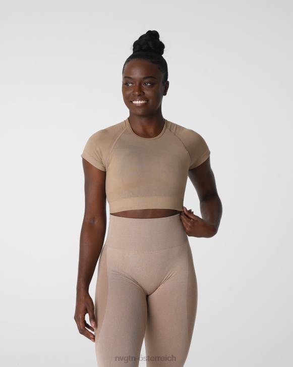 Fitness Frauen NVGTN 6J66149 Beige Nahtloses Vortex-BH-Oberteil