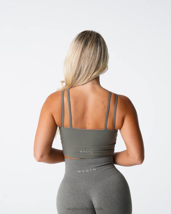 Fitness Frauen NVGTN 6J66191 Khakigrün Poise-BH-Oberteil