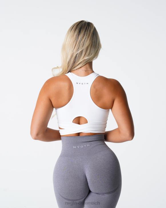 Fitness Frauen NVGTN 6J66201 Weiß Nahtloses BH-Oberteil formen