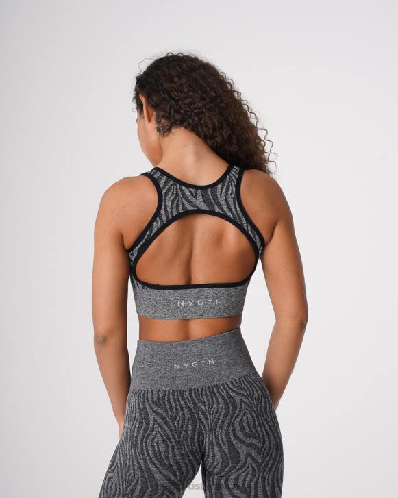 Fitness Frauen NVGTN 6J66214 schwarz gesprenkelt Nahtloser Zebra-Eclipse-BH