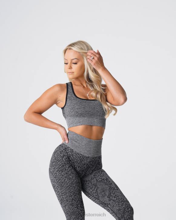 Fitness Frauen NVGTN 6J66215 schwarz gesprenkelt Nahtloser BH „Eclipse“ aus Schlangenleder