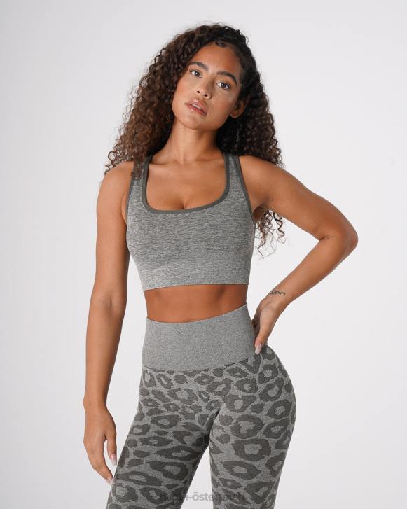 Fitness Frauen NVGTN 6J66219 Khakigrün Nahtloser Leoparden-Eclipse-BH
