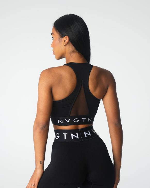 Fitness Frauen NVGTN 6J6621 Schwarz Nahtloser Legacy-Sport-BH