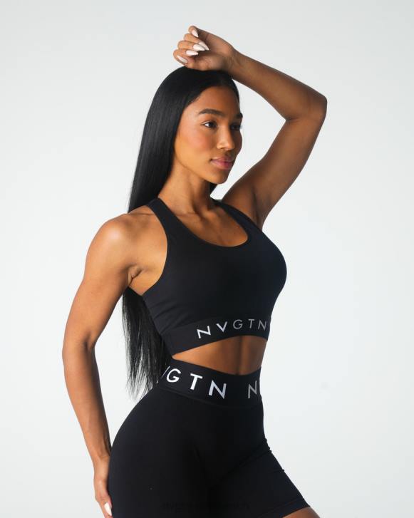 Fitness Frauen NVGTN 6J6621 Schwarz Nahtloser Legacy-Sport-BH