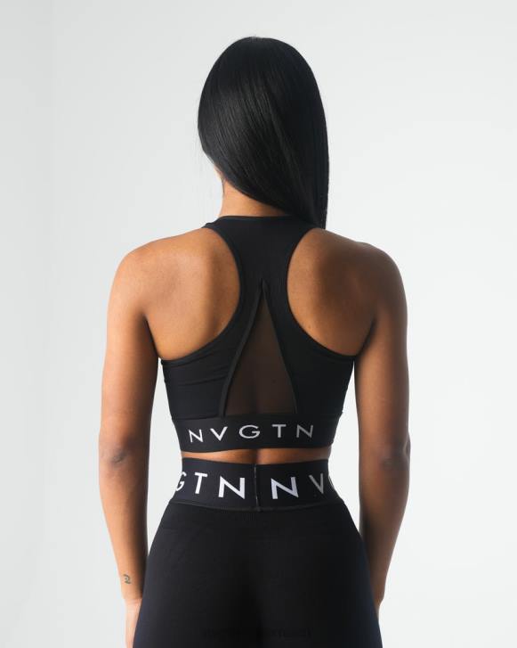 Fitness Frauen NVGTN 6J6621 Schwarz Nahtloser Legacy-Sport-BH