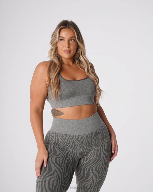 Fitness Frauen NVGTN 6J66220 Khakigrün Nahtloser Zebra-Eclipse-BH