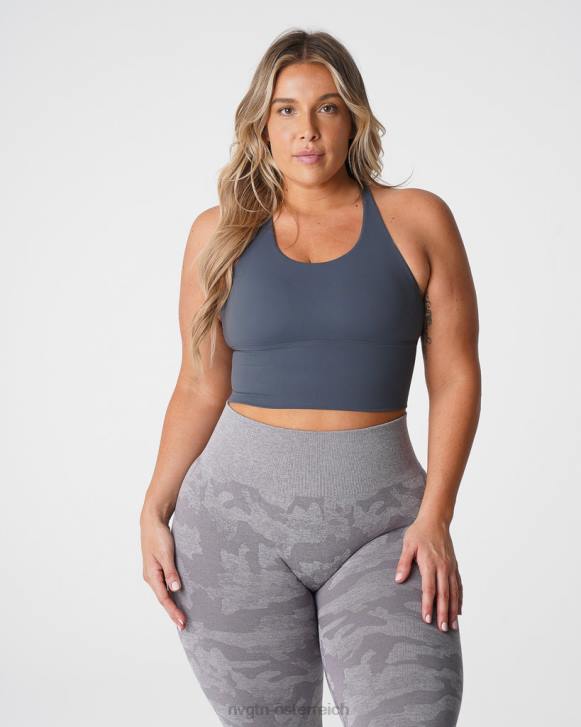 Fitness Frauen NVGTN 6J66229 Steingrau Matrix-BH-Oberteil