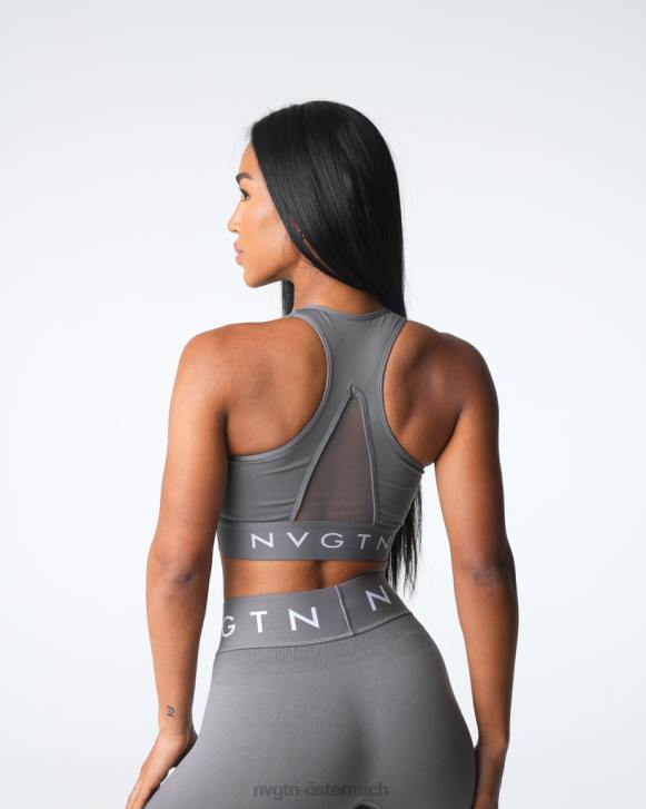 Fitness Frauen NVGTN 6J6622 Holzkohle Nahtloser Legacy-Sport-BH