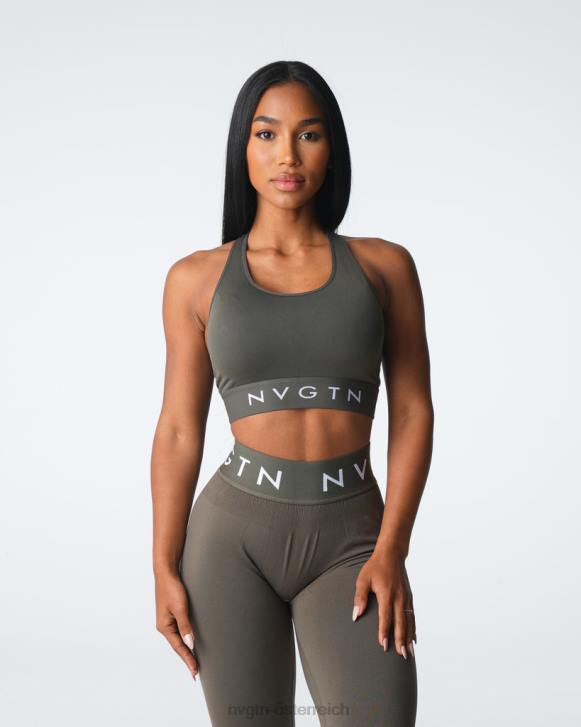 Fitness Frauen NVGTN 6J6623 Olive Nahtloser Legacy-Sport-BH