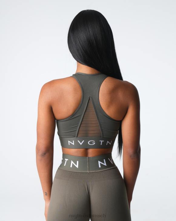 Fitness Frauen NVGTN 6J6623 Olive Nahtloser Legacy-Sport-BH