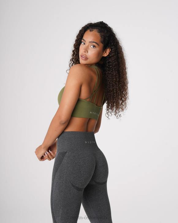 Fitness Frauen NVGTN 6J66243 Khakigrün Galaxie gerippter nahtloser BH