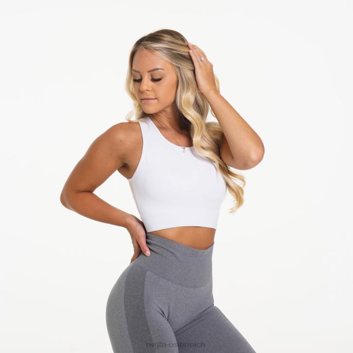 Fitness Frauen NVGTN 6J66306 Weiß üppiger Mesh-Sport-BH