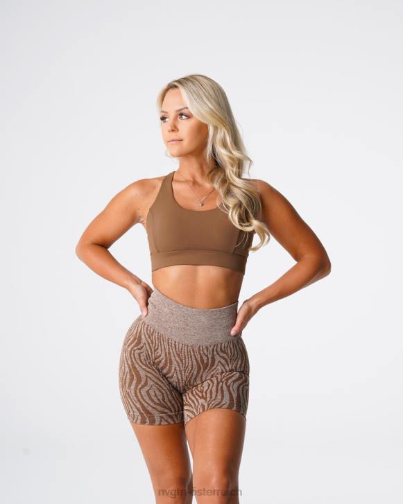 Fitness Frauen NVGTN 6J6652 Mokka BH zum Enthüllen