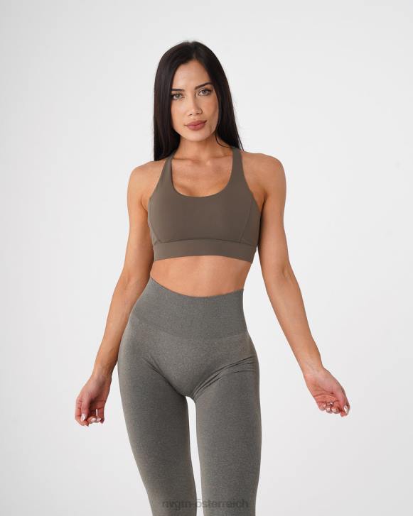 Fitness Frauen NVGTN 6J6655 Khakigrün BH zum Enthüllen
