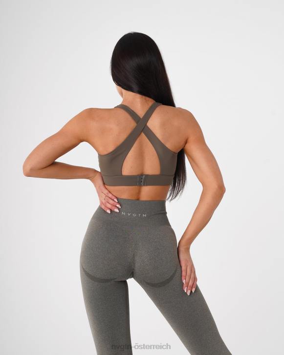 Fitness Frauen NVGTN 6J6655 Khakigrün BH zum Enthüllen