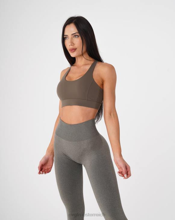Fitness Frauen NVGTN 6J6655 Khakigrün BH zum Enthüllen