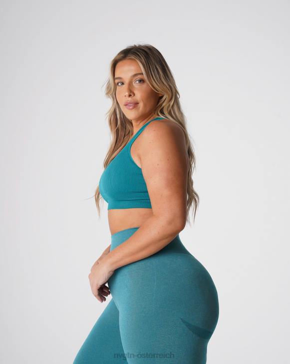 Fitness Frauen NVGTN 6J6665 blaugrün Galaxie gerippter nahtloser BH