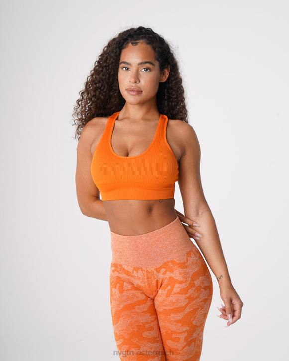 Fitness Frauen NVGTN 6J6666 gebranntes Orange Galaxie gerippter nahtloser BH