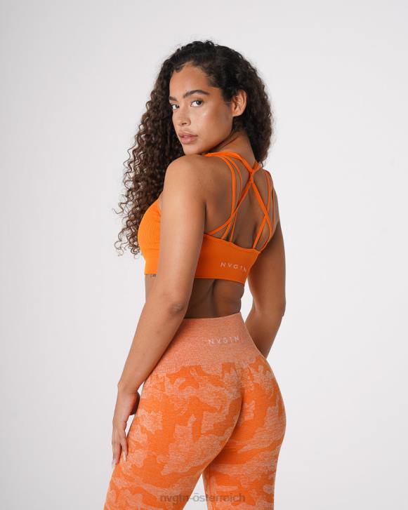 Fitness Frauen NVGTN 6J6666 gebranntes Orange Galaxie gerippter nahtloser BH