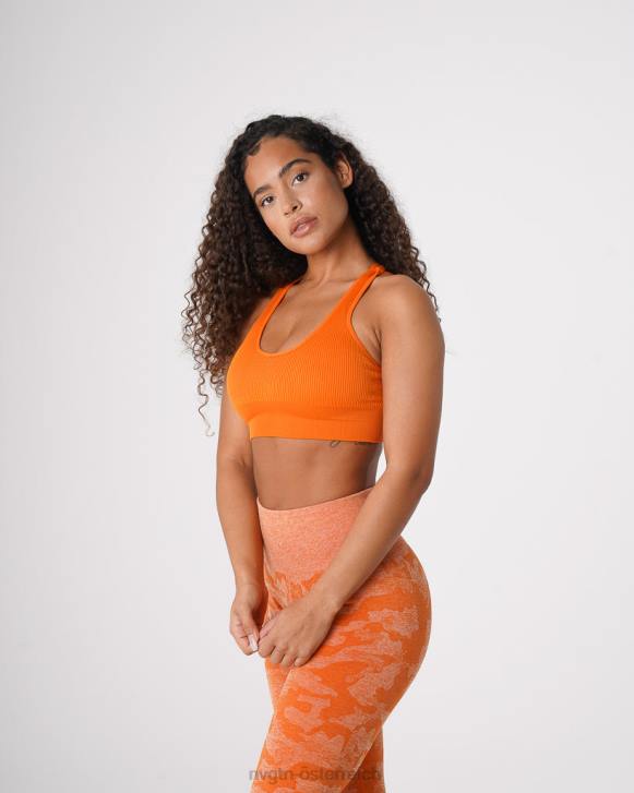 Fitness Frauen NVGTN 6J6666 gebranntes Orange Galaxie gerippter nahtloser BH