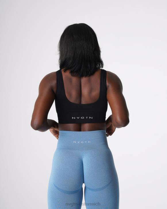 Fitness Frauen NVGTN 6J6668 Schwarz Erhöhen Sie den nahtlosen BH