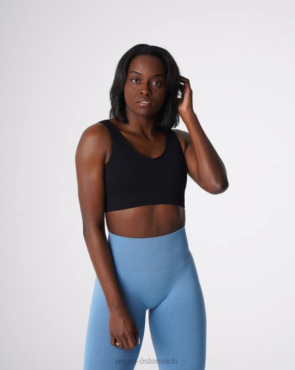 Fitness Frauen NVGTN 6J6668 Schwarz Erhöhen Sie den nahtlosen BH
