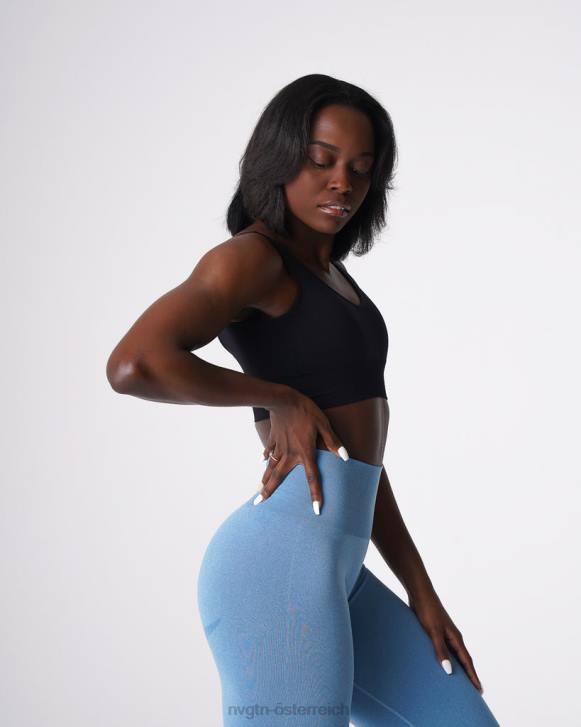 Fitness Frauen NVGTN 6J6668 Schwarz Erhöhen Sie den nahtlosen BH