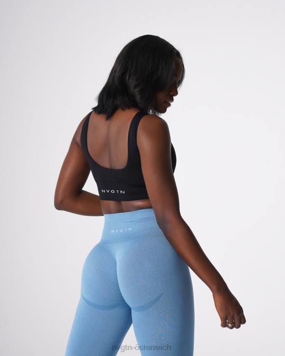 Fitness Frauen NVGTN 6J6668 Schwarz Erhöhen Sie den nahtlosen BH