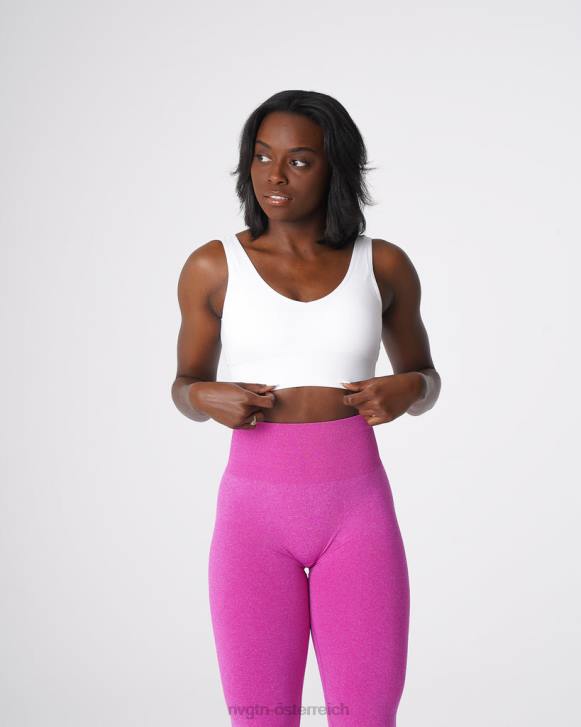 Fitness Frauen NVGTN 6J6669 Weiß Erhöhen Sie den nahtlosen BH