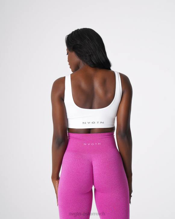 Fitness Frauen NVGTN 6J6669 Weiß Erhöhen Sie den nahtlosen BH