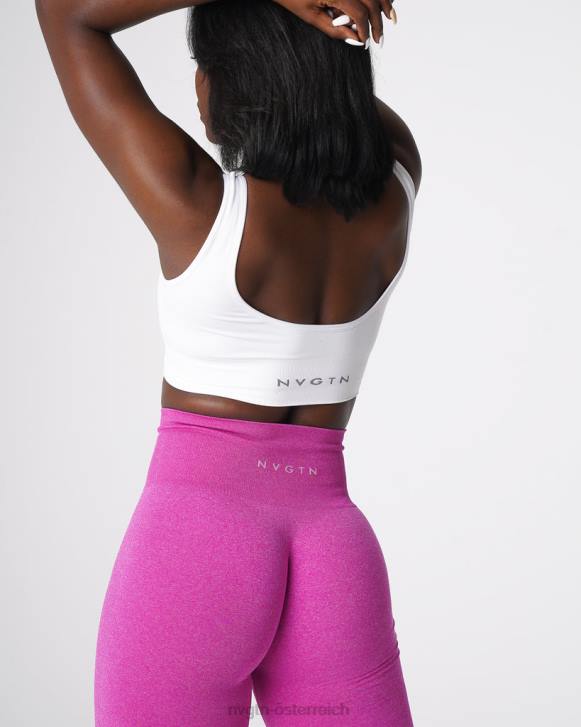 Fitness Frauen NVGTN 6J6669 Weiß Erhöhen Sie den nahtlosen BH