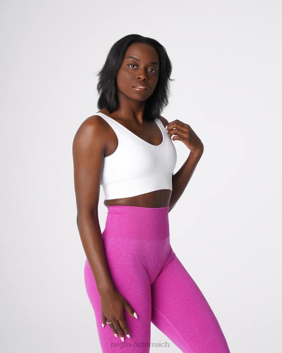 Fitness Frauen NVGTN 6J6669 Weiß Erhöhen Sie den nahtlosen BH