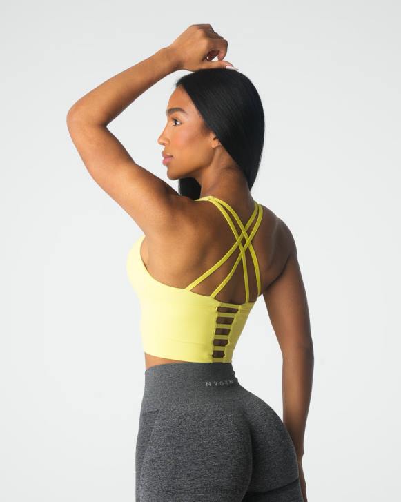 Fitness Frauen NVGTN 6J6688 pastellgelb Matrix-BH-Oberteil