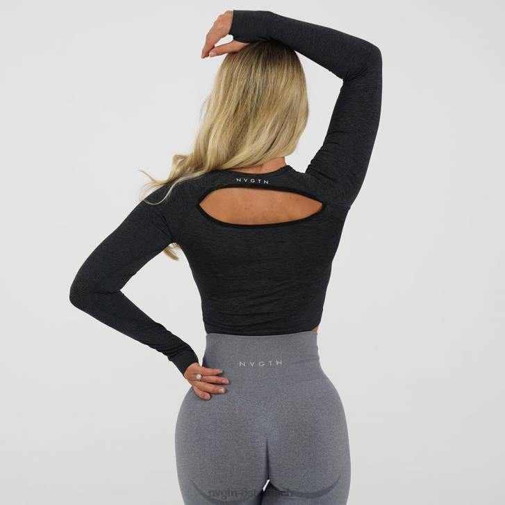 Fitness Frauen NVGTN 6J66315 Mitternacht Werfen Sie einen Blick auf die langärmlige Ernte