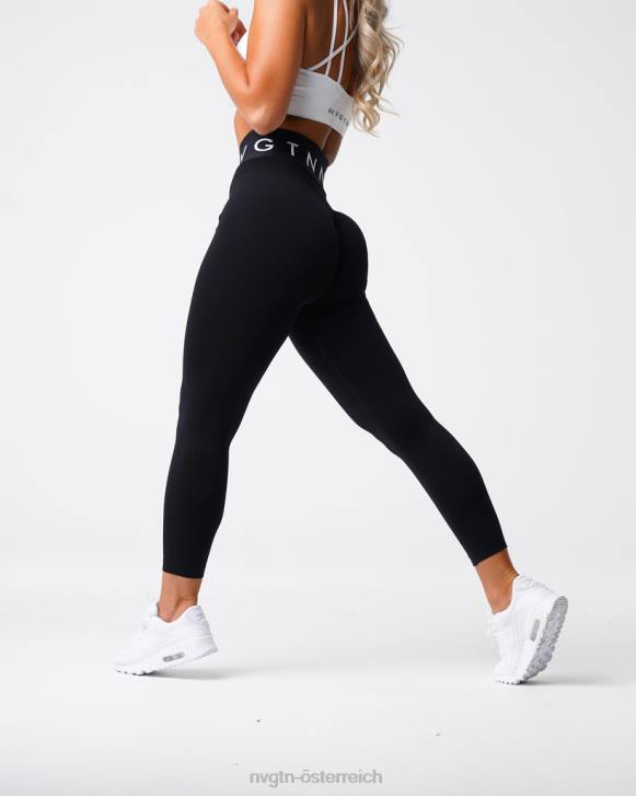 Fitness Frauen NVGTN 6J66496 Schwarz Nahtlose Sport-Leggings