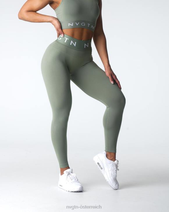 Fitness Frauen NVGTN 6J66501 Salbeigrün Nahtlose Sport-Leggings