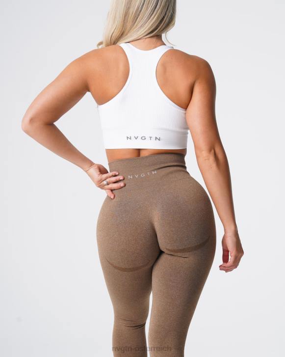 Fitness Frauen NVGTN 6J66510 Mokka Konturnahtlose Leggings