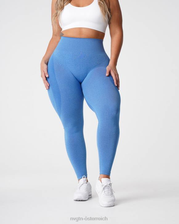 Fitness Frauen NVGTN 6J66512 Meerblau Konturnahtlose Leggings