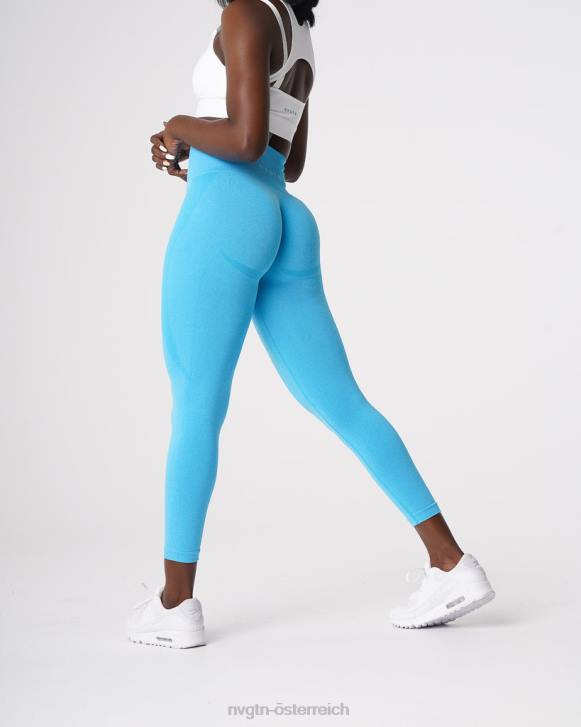 Fitness Frauen NVGTN 6J66530 Aqua Konturnahtlose Leggings